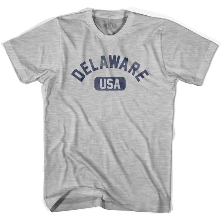 Delaware USA Adult Cotton T-shirt - Grey Heather