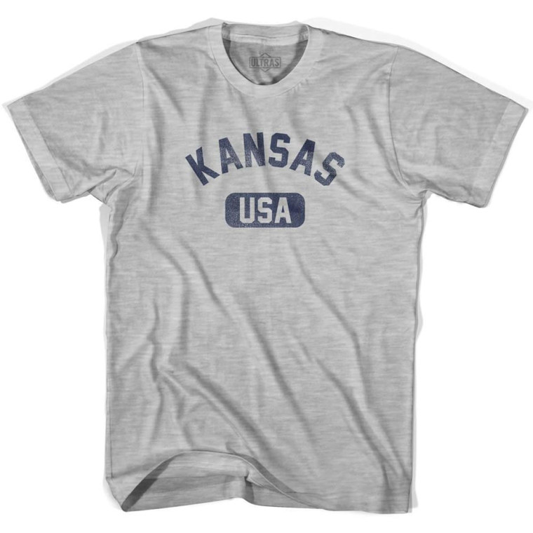 Kansas USA Adult Cotton T-shirt - Grey Heather