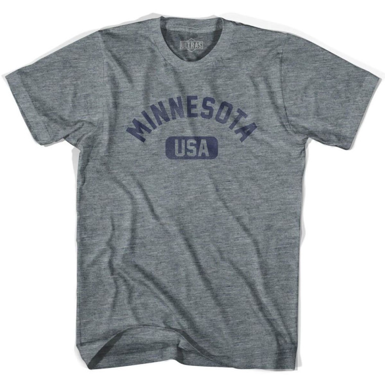 Minnesota USA Adult Tri-Blend T-shirt-Athletic Grey