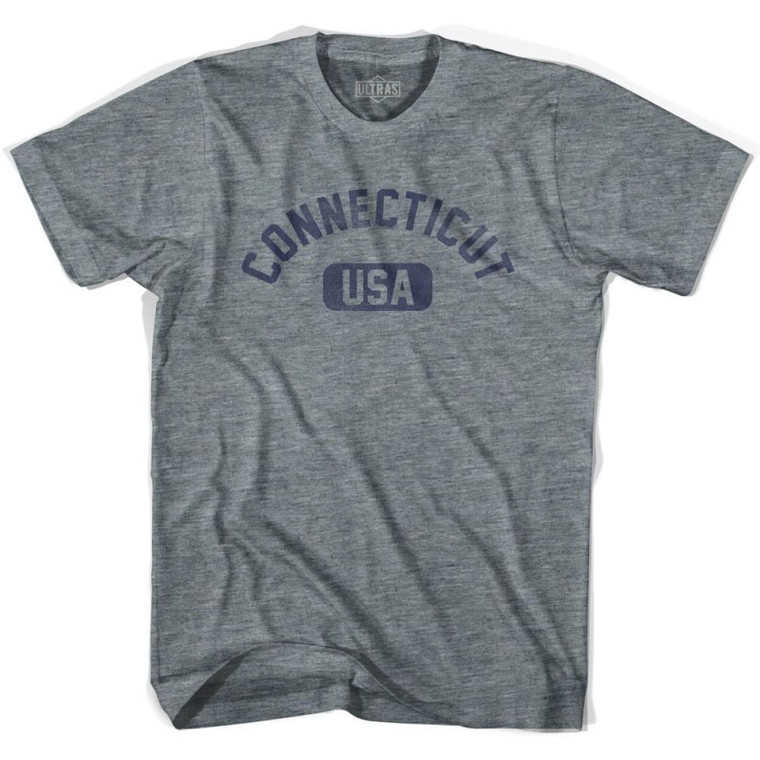 Connecticut USA Adult Tri-Blend T-shirt - Athletic Grey