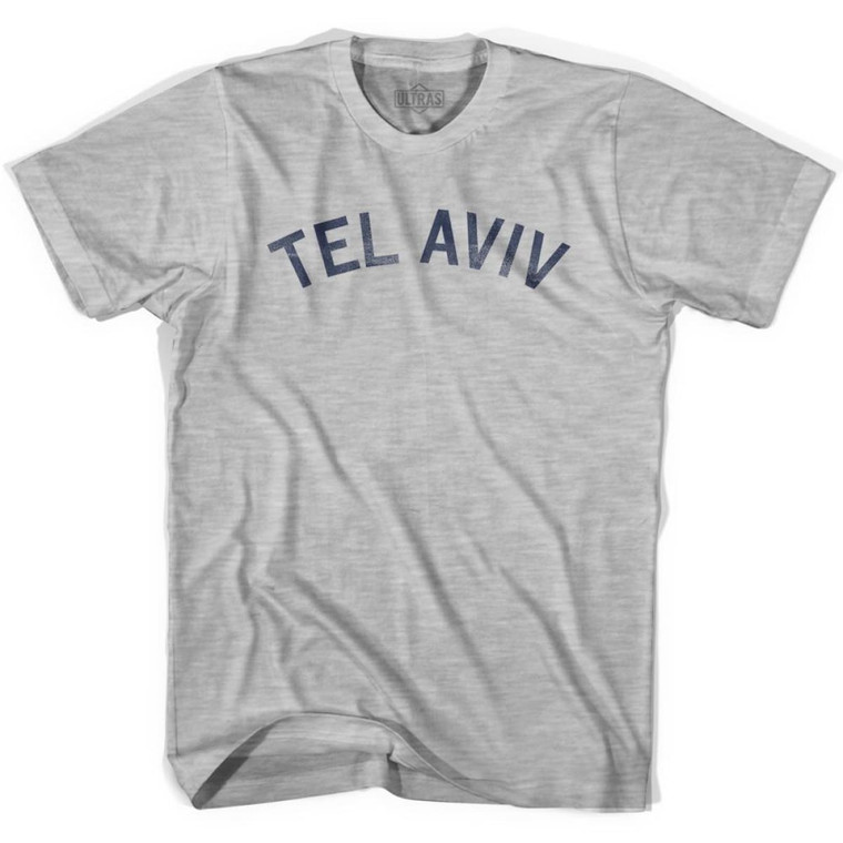 Tel Aviv Vintage Womens Cotton T-shirt - Grey Heather