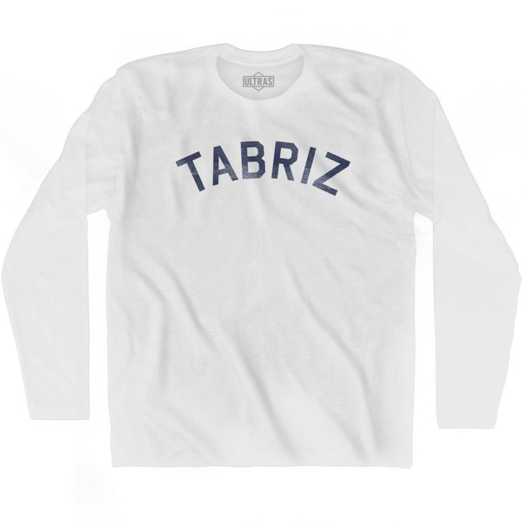 Tabriz Vintage Adult Cotton Long Sleeve T-shirt - White