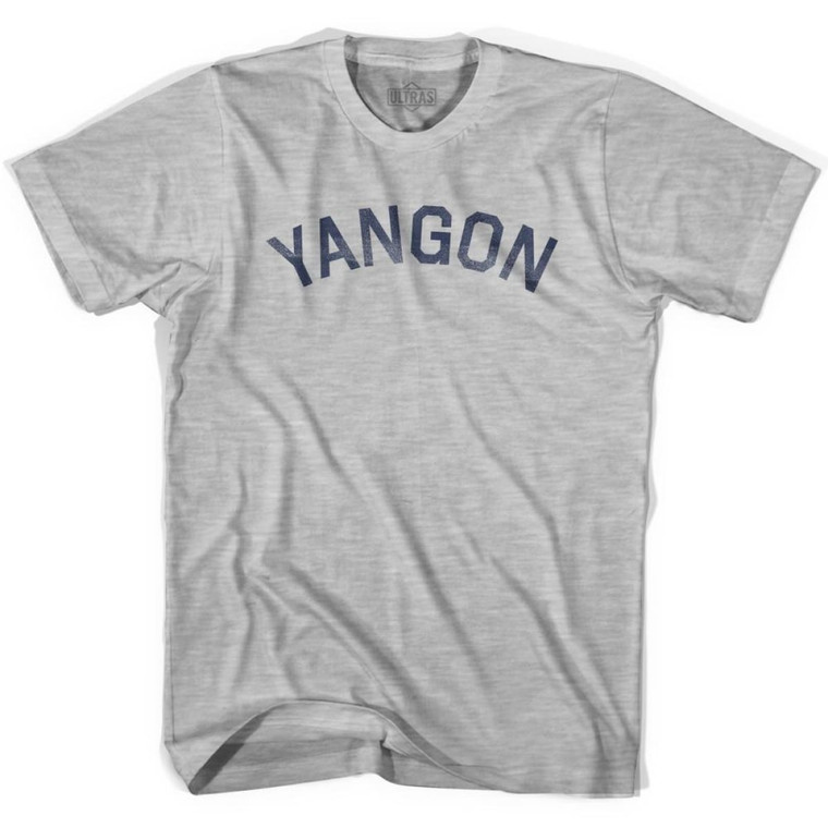 Yangon Vintage Adult Cotton T-shirt - Grey Heather