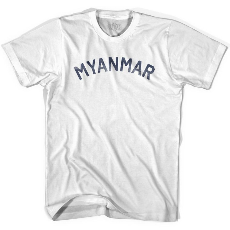 Myanmar Vintage City Adult Cotton T-shirt - White