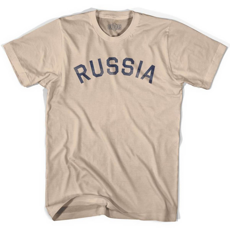 Russia Vintage City Adult Cotton T-shirt - Creme
