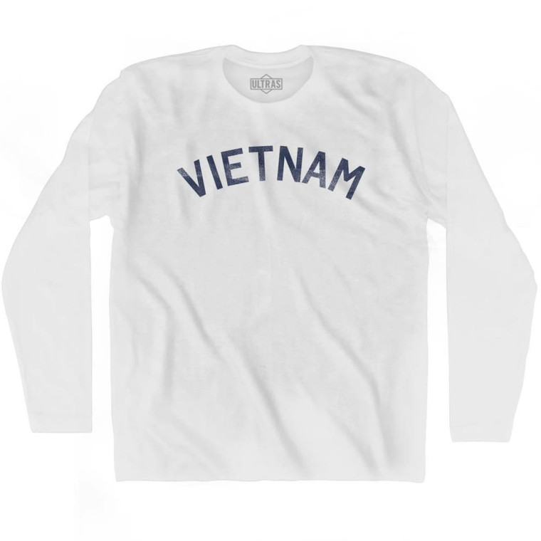 Vietnam Vintage City Adult Cotton Long Sleeve T-shirt - White