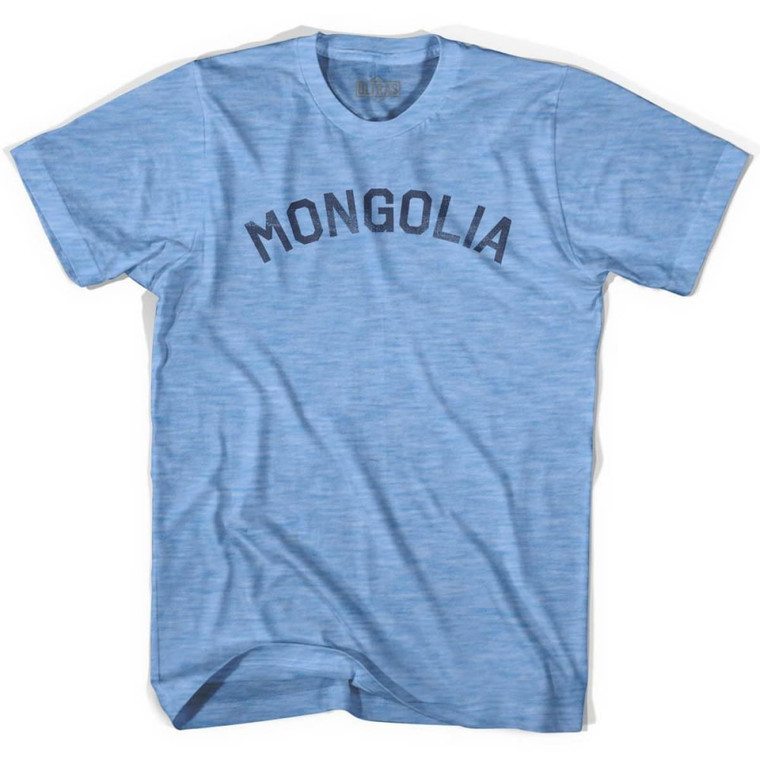 Mongolia Vintage City Adult Tri-Blend T-shirt-Athletic Blue