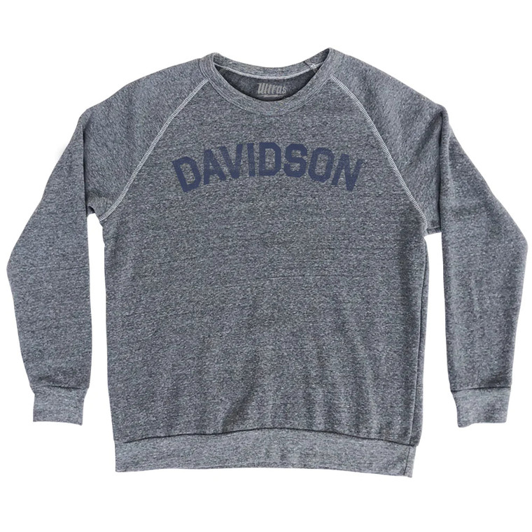 DAVIDSON Adult Tri-Blend Sweatshirt - Athletic Grey
