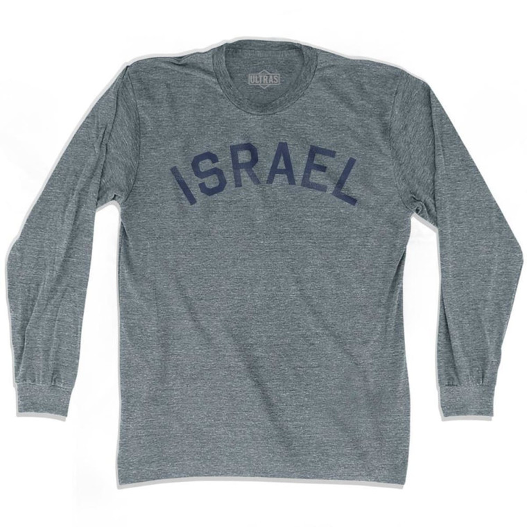 Israel Vintage City Adult Tri-Blend Long Sleeve T-shirt - Athletic Grey