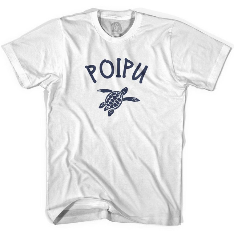 Poipu Beach Sea Turtle Womens Cotton T-shirt - White