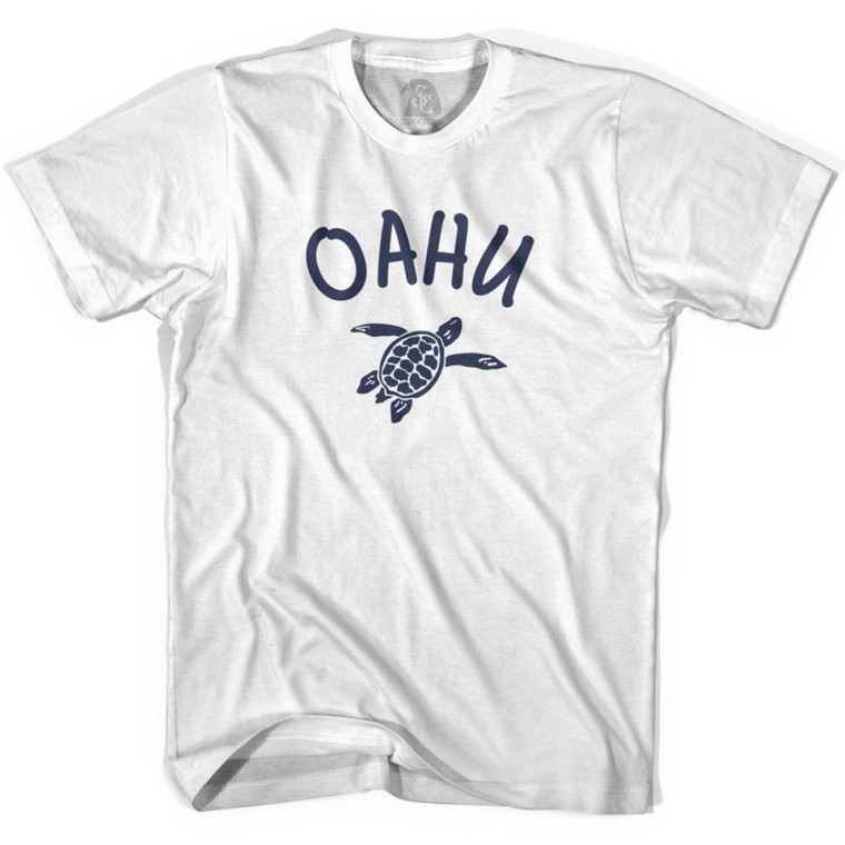 Oahu Beach Sea Turtle Womens Cotton T-shirt - White