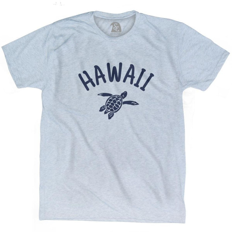 Beach Sea Turtle Adult Tri-Blend T-shirt - Athletic White