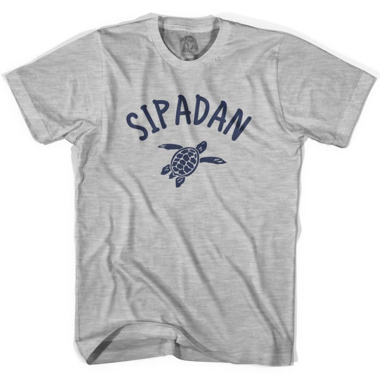 Sipadan Beach Sea Turtle Womens Cotton T-shirt - Grey Heather