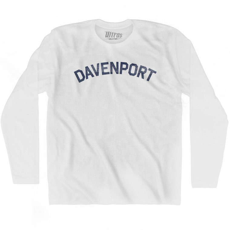 DAVENPORT Adult Cotton Long Sleeve T-shirt - White