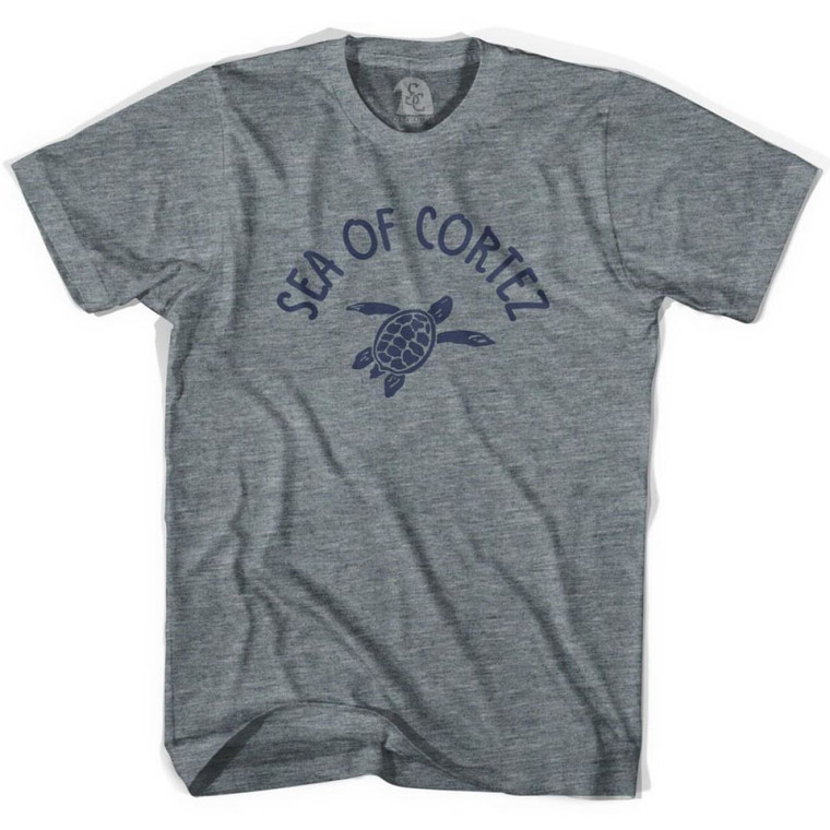 Sea of Cortez Beach Sea Turtle Womens Tri-Blend T-shirt - Athletic Grey