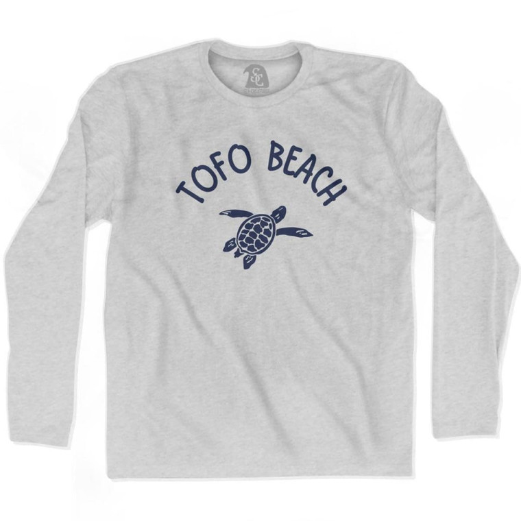 Tofo Beach Sea Turtle Adult Cotton Long Sleeve T-shirt - Grey Heather