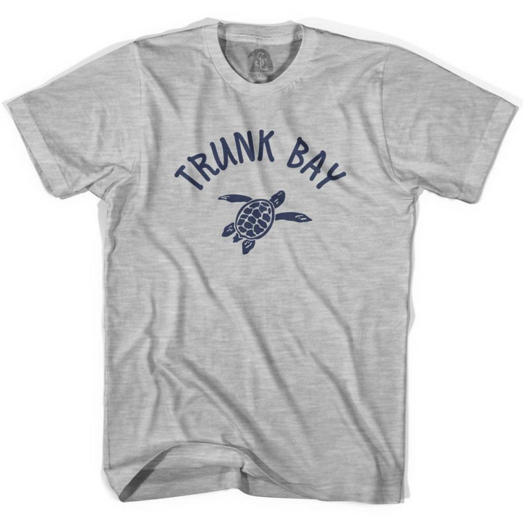 Trunk Bay Beach Sea Turtle Adult Cotton T-shirt - Grey Heather