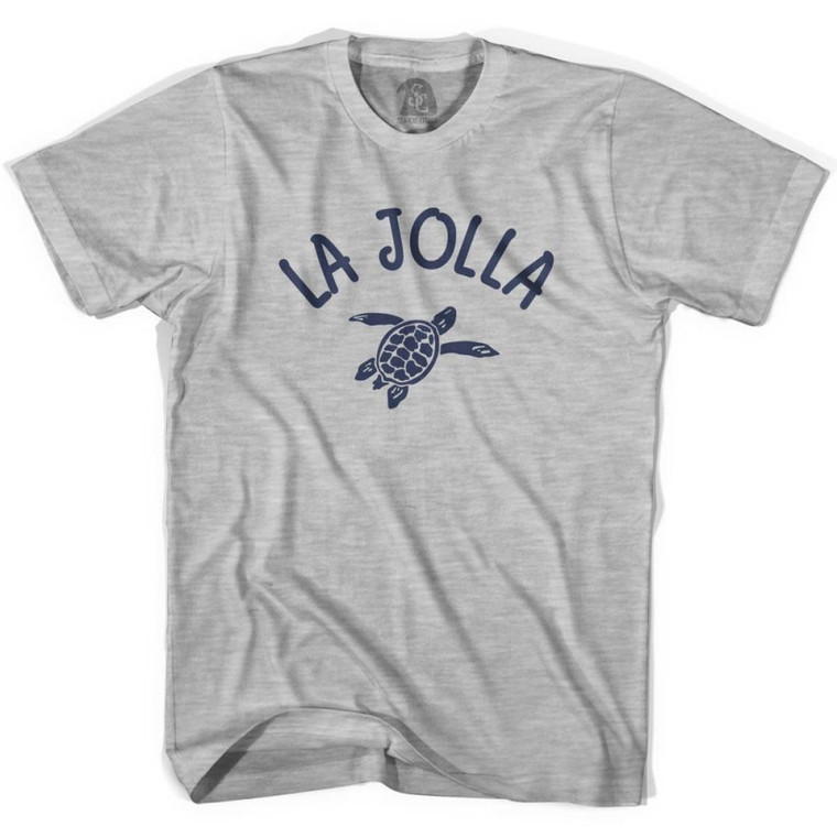 La Jolla Beach Sea Turtle Adult Cotton T-shirt - Grey Heather