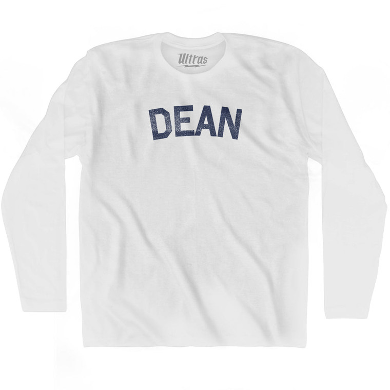 DEAN Adult Cotton Long Sleeve T-shirt - White