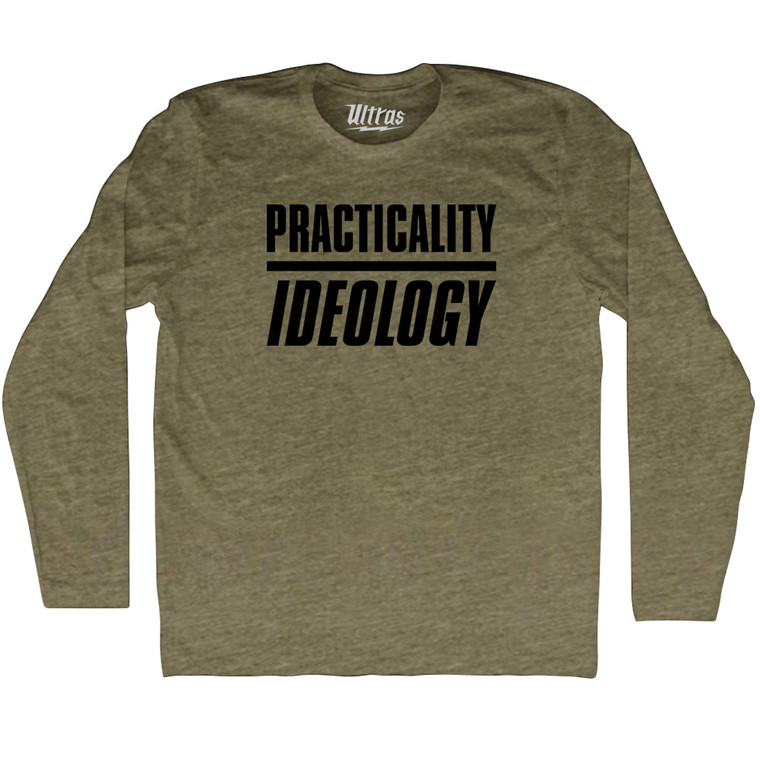 Practicality Ideology Adult Cotton Long Sleeve T-shirt - Grey Heather
