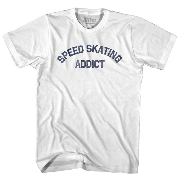 Speed Skating Addict Adult Cotton T-shirt - White