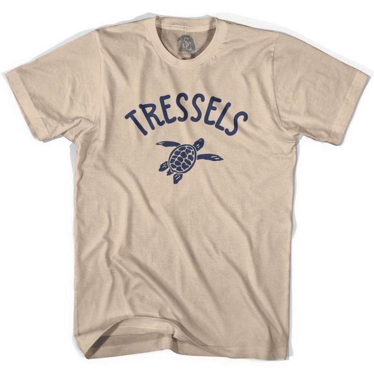 Tressels Beach Sea Turtle Adult Cotton T-shirt - Creme