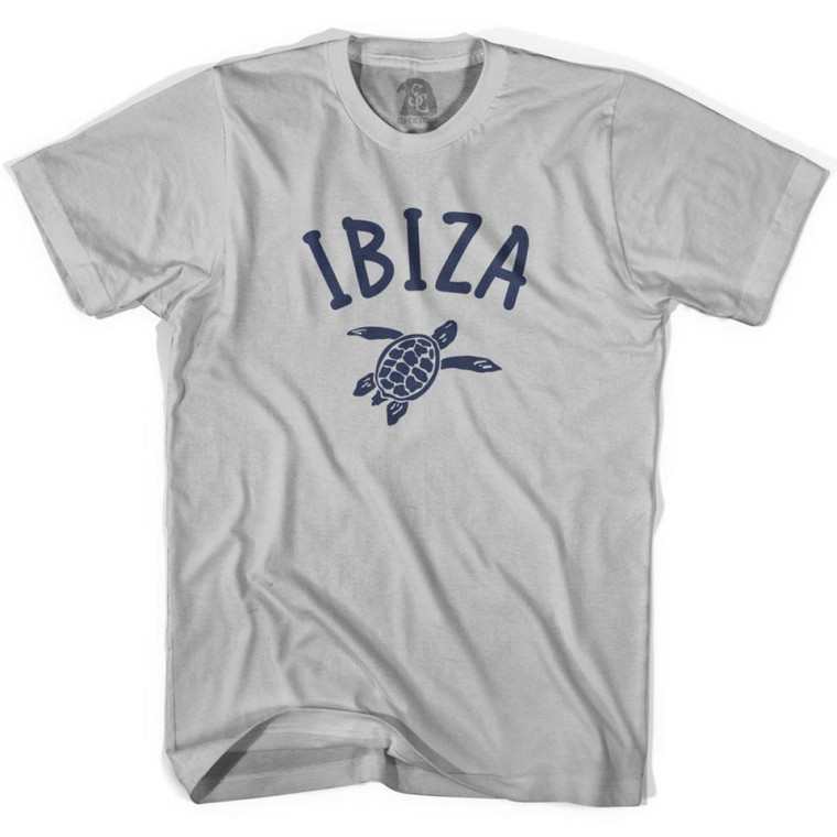 Ibiza Beach Sea Turtle Adult Cotton T-shirt - Cool Grey