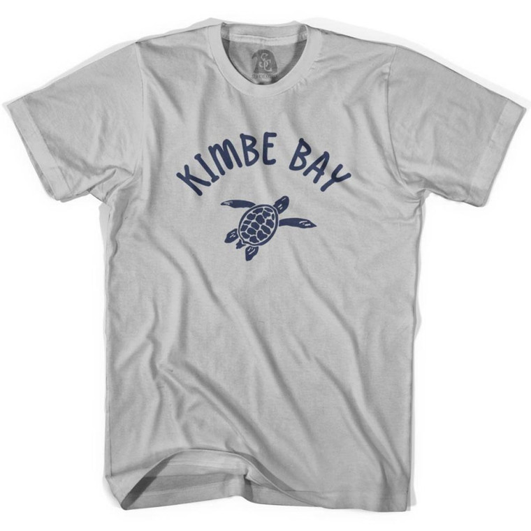 Kimbe Bay Beach Sea Turtle Adult Cotton T-shirt - Cool Grey