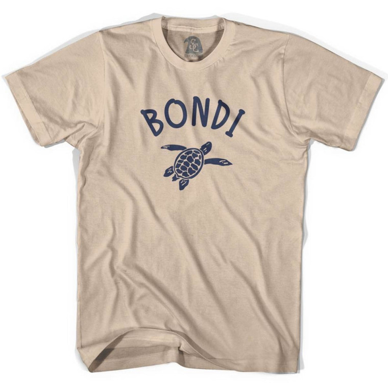 Bondi Beach Sea Turtle Adult Cotton T-shirt - Creme