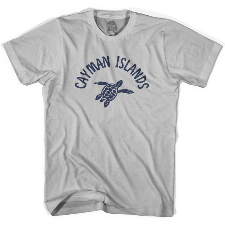 Cayman Islands Beach Sea Turtle Adult Cotton T-shirt - Cool Grey