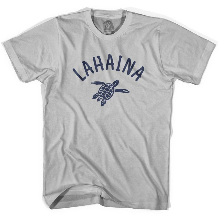 Lahaina Beach Sea Turtle Adult Cotton T-shirt - Cool Grey