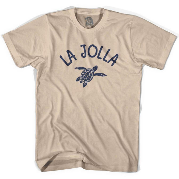 La Jolla Beach Sea Turtle Adult Cotton T-shirt - Creme