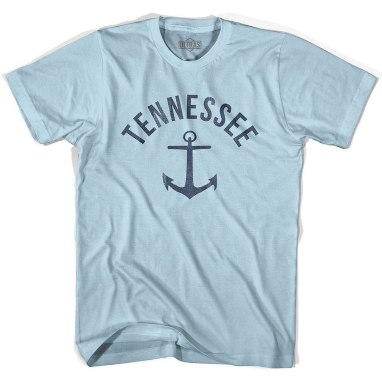 Tennessee State Anchor Home Cotton Adult T-shirt - Light Blue