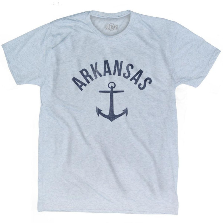Arkansas State Anchor Home Tri-Blend Adult T-shirt - Athletic White