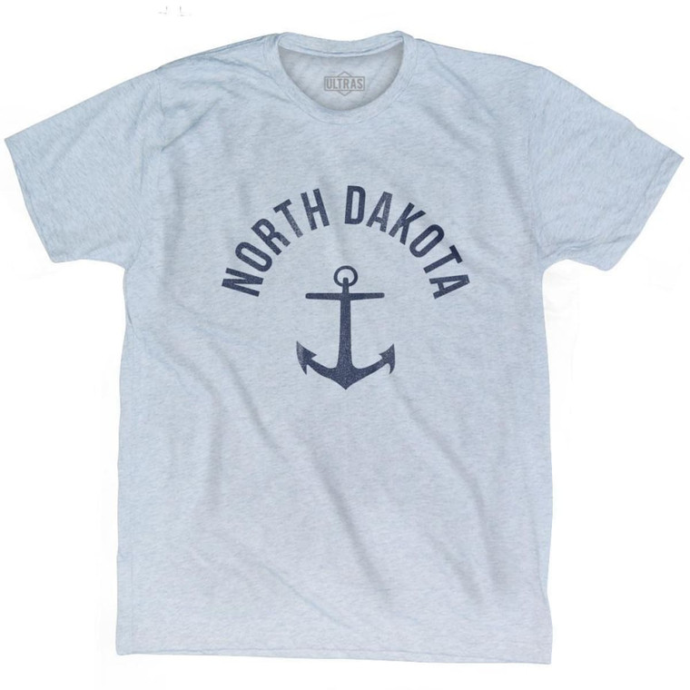 North Dakota State Anchor Home Tri-Blend Adult T-shirt - Athletic White