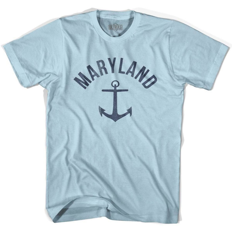 Maryland State Anchor Home Cotton Adult T-shirt - Light Blue