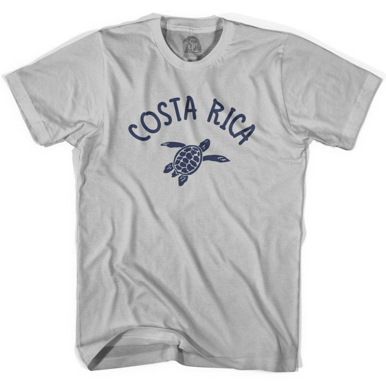 Costa Rica Beach Sea Turtle Adult Cotton T-shirt - Cool Grey