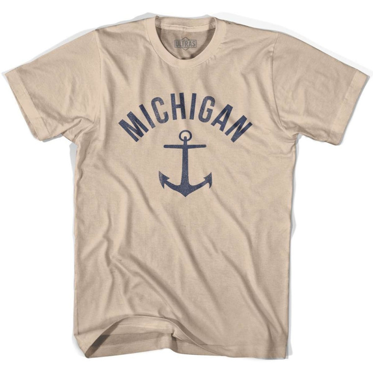 Michigan State Anchor Home Cotton Adult T-shirt - Creme