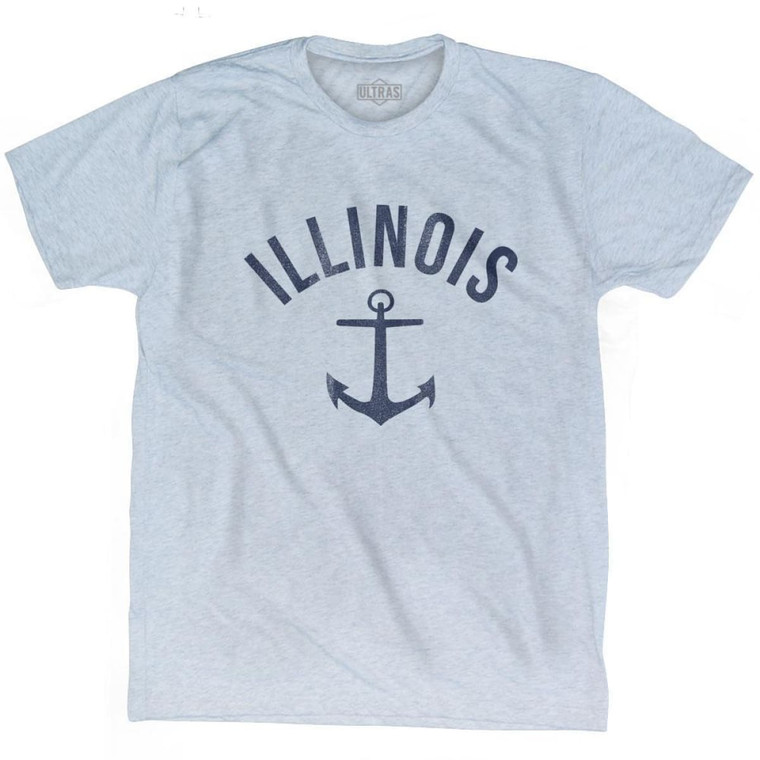 Illinois State Anchor Home Tri-Blend Adult T-shirt - Athletic White