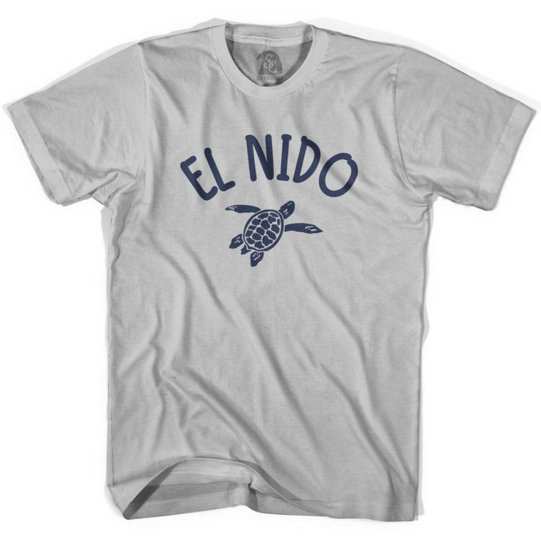 El Nido Beach Sea Turtle Adult Cotton T-shirt - Cool Grey