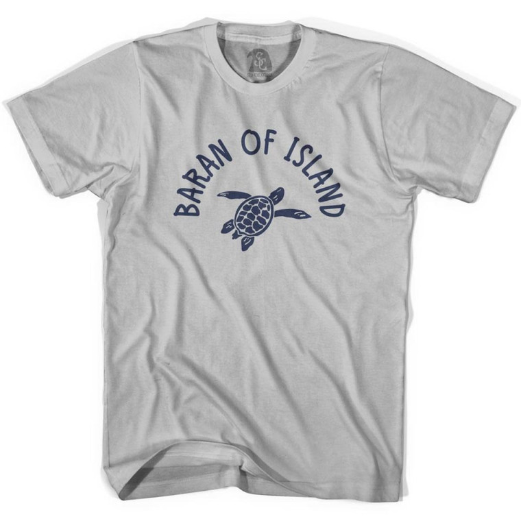 Baran of Island Beach Sea Turtle Adult Cotton T-shirt - Cool Grey
