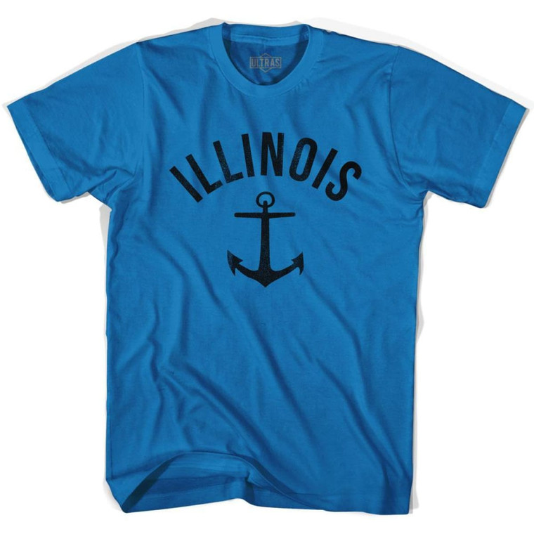 Illinois State Anchor Home Cotton Adult T-shirt - Royal