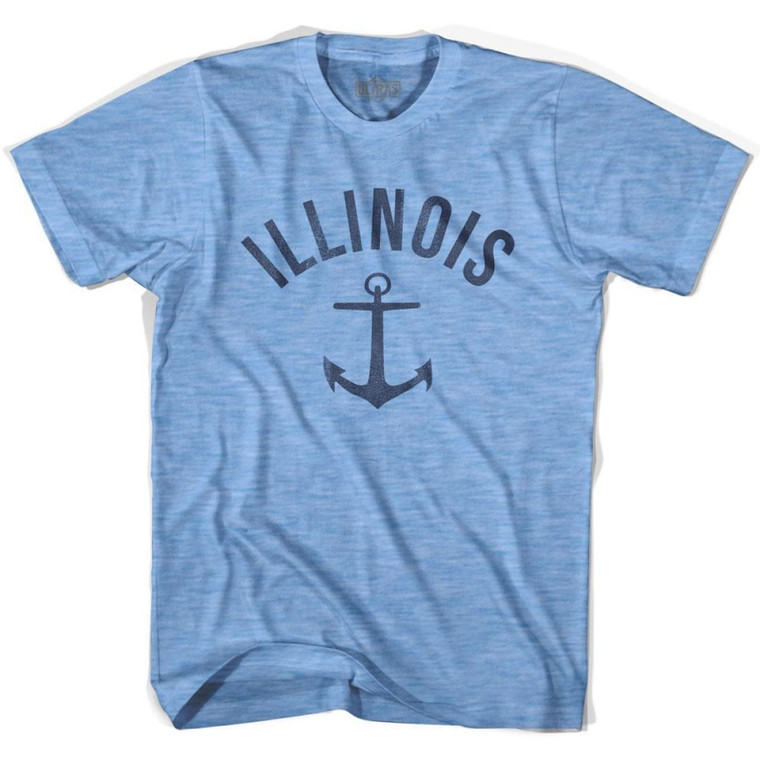 Illinois State Anchor Home Tri-Blend Adult T-shirt - Athletic Blue