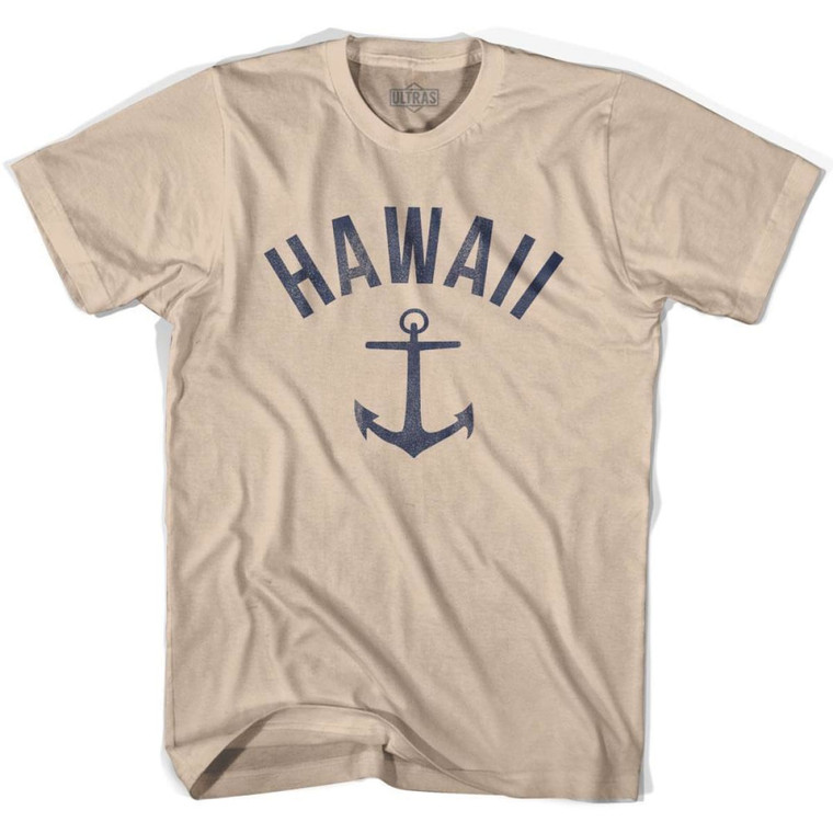 Hawaii State Anchor Home Cotton Adult T-shirt - Creme