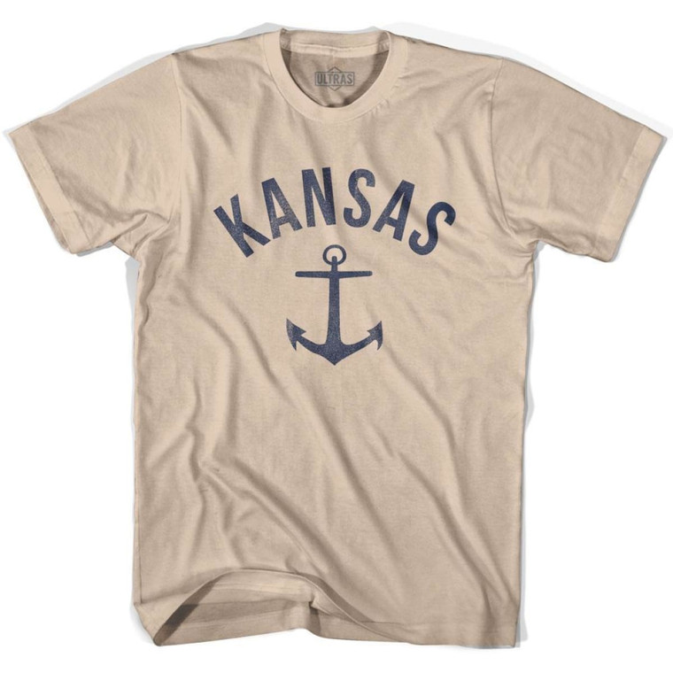 Kansas State Anchor Home Cotton Adult T-shirt - Creme