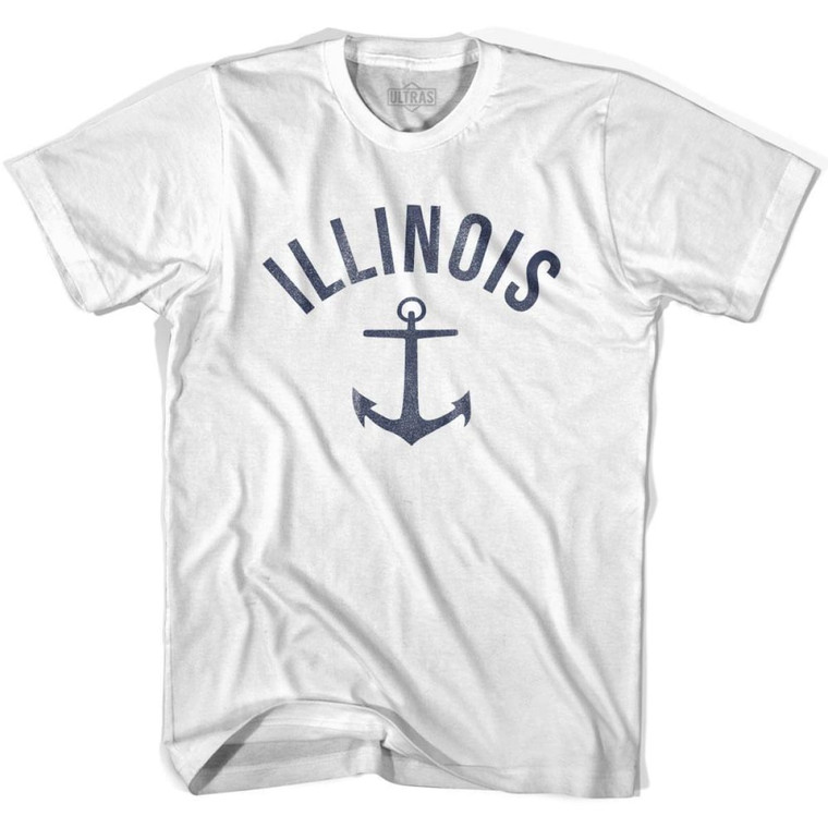 Illinois State Anchor Home Cotton Adult T-shirt - White