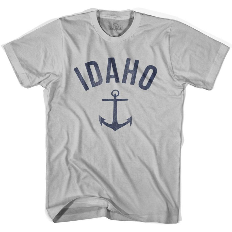 Idaho State Anchor Home Cotton Adult T-shirt - Cool Grey