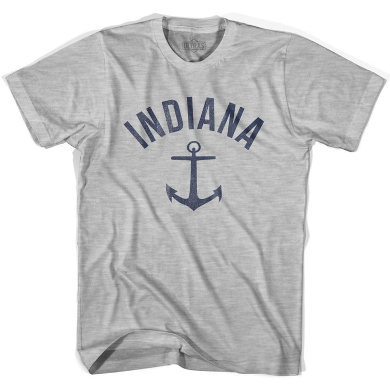 Indiana State Anchor Home Cotton Adult T-shirt - Grey Heather