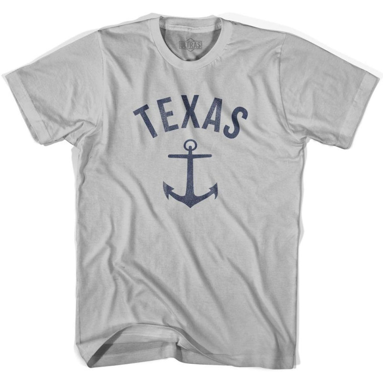 Texas State Anchor Home Cotton Adult T-shirt - Cool Grey