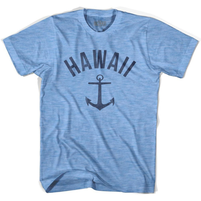 Hawaii State Anchor Home Tri-Blend Adult T-shirt - Athletic Blue